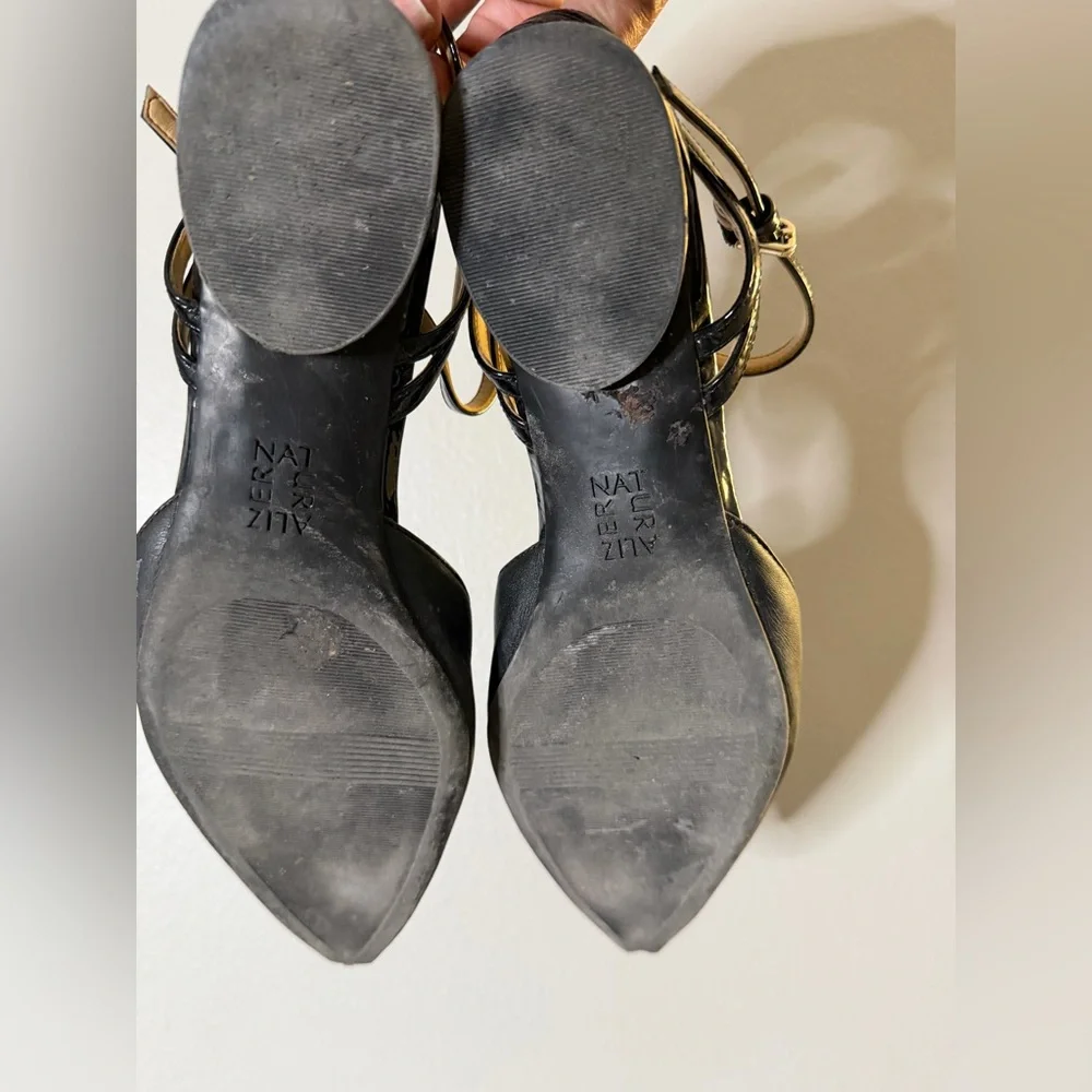 Naturalizer Black Strappy Heels Size 9 (has damage) dirty will clean b4 ship - Picture 6 of 11